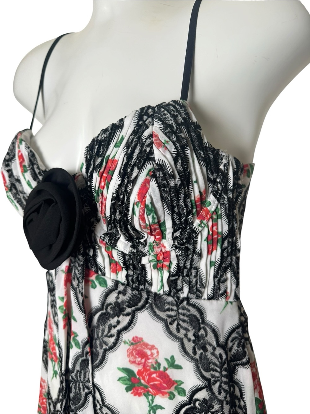 New For Love & Lemons Greta Floral & Lace Mini Dress - Picture 6 of 12